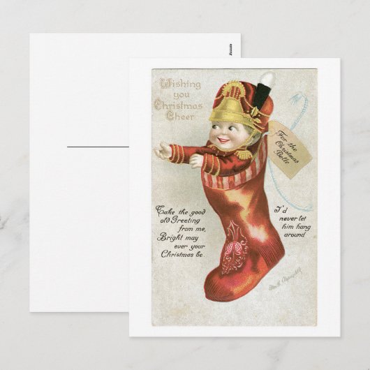 Voor de kerst Belle Feestdagenkaart (Voorkant / Achterkant)