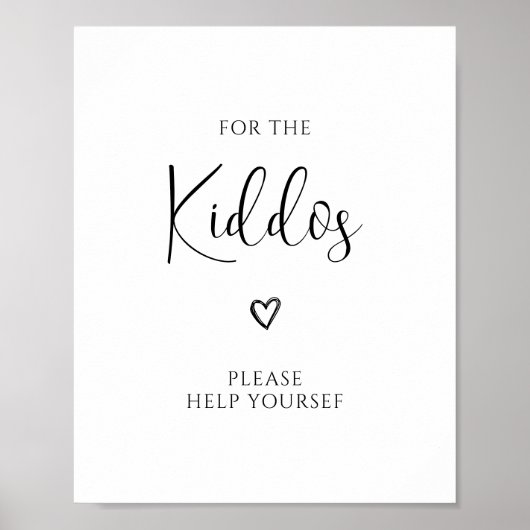 Voor de Kiddos Bruiloft Kinder Activiteit Spelletj Poster (Voorkant)