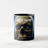 Voor de koffie Spooky Skull tweekleurige mok (Center)