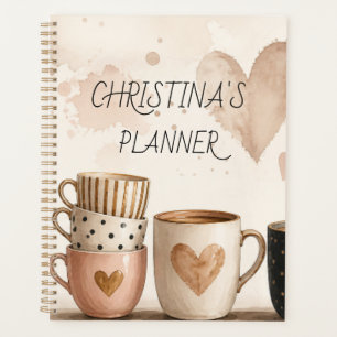 Voor de koffieliefhebber aangepaste naam planner