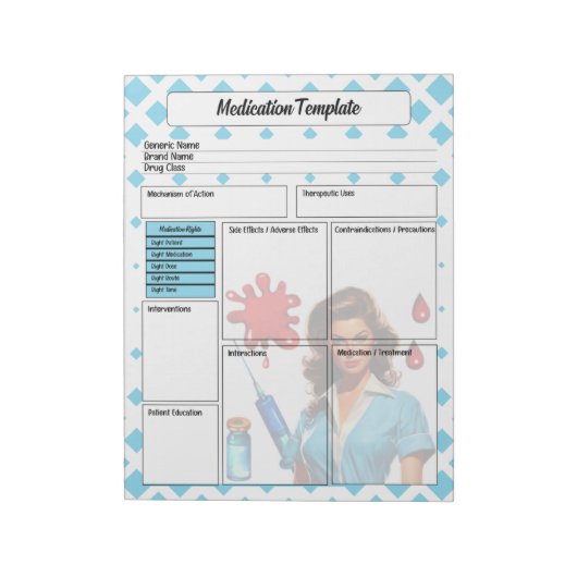 Voor de kost _ Medicatie Sjabloon Notitieblok (Linkerzijde)