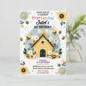 voor de lente daisy Geel eerste 1e bijendag verjaa Kaart (Staand voorkant)