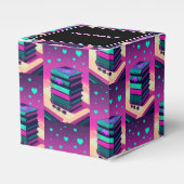 Voor de liefde van boeken roze kubus bedankdoosjes (Voorkant Zijde)