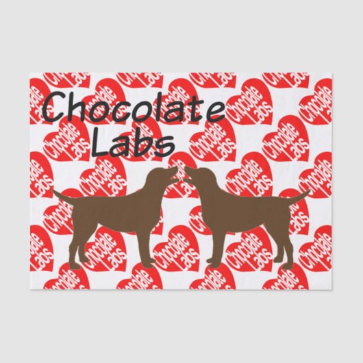 Voor de liefde van chocolade lab honden tissuepapier (Voorkant)