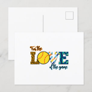 Voor de liefde van de game Softball Mam Leopard Briefkaart