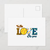 Voor de liefde van de game Softball Mam Leopard Briefkaart (Voorkant / Achterkant)