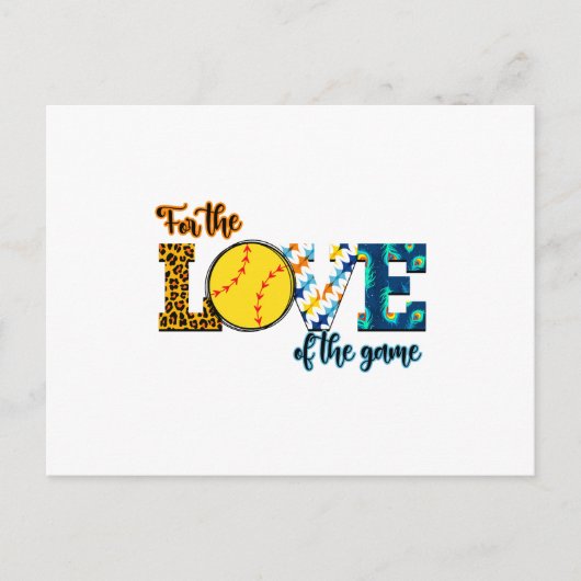 Voor de liefde van de game Softball Mam Leopard Briefkaart (Voorkant)