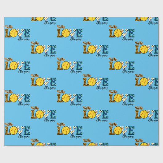 Voor de liefde van de game Softball Mam Leopard Cadeaupapier (Vlak)