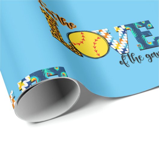 Voor de liefde van de game Softball Mam Leopard Cadeaupapier (Rol Hoek)