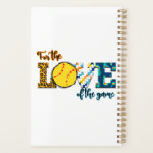 Voor de liefde van de game Softball Mam Leopard Planner (Achterkant)