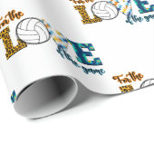 Voor de liefde van de Game Volleyball Mam Leopard Cadeaupapier (Rol Hoek)