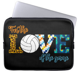 Voor de liefde van de Game Volleyball Mam Leopard Laptop Sleeve