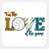 Voor de liefde van de Game Volleyball Mam Leopard Vierkante Sticker (Voorkant)