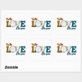 Voor de liefde van de Game Volleyball Mam Leopard Vierkante Sticker (Vel)