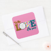 Voor de liefde van de Game Volleyball Mam Leopard Vierkante Sticker (Envelop)