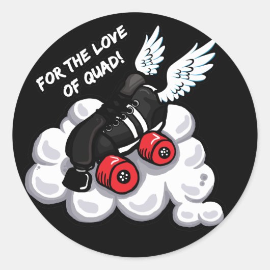 Voor de liefde van de quad ronde sticker (Voorkant)