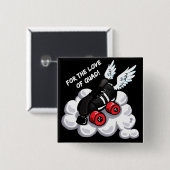 Voor de liefde van de quad vierkante button 5,1 cm (Voorkant /achterkant)