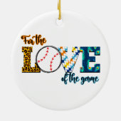 Voor de liefde van de spelbal-honkballuipaard keramisch ornament (Achterkant)