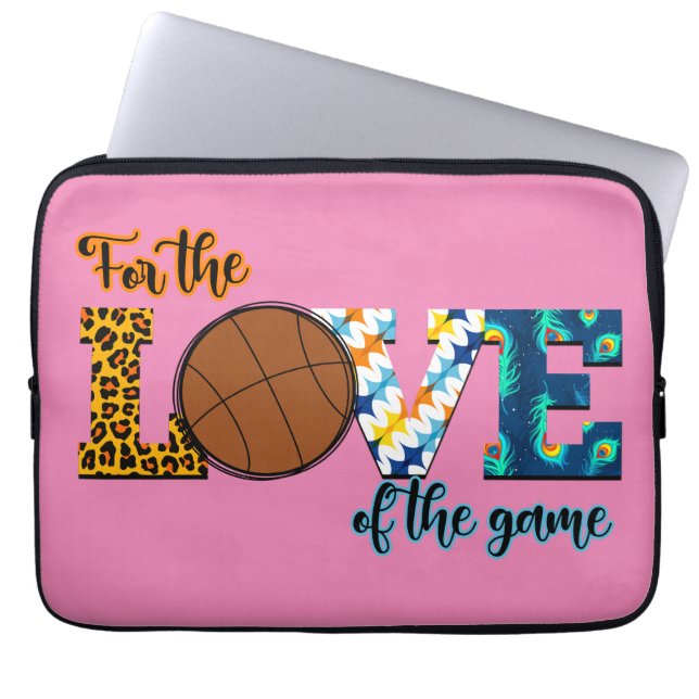 Voor de liefde van de spelBasketball Mam Leopard Laptop Sleeve (Voorkant)