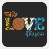 Voor de liefde van de spelBasketball Mam Leopard Vierkante Sticker (Voorkant)