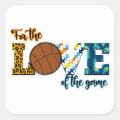 Voor de liefde van de spelBasketball Mam Leopard Vierkante Sticker (Voorkant)