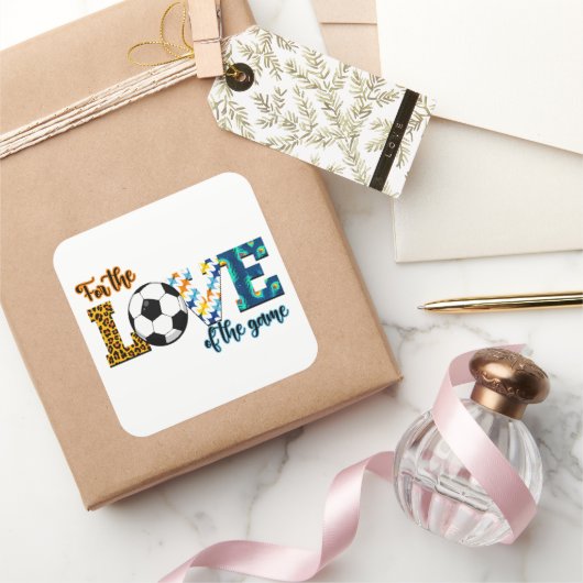 Voor de liefde van de spelmedaillerluipaard vierkante sticker (Geschenken)