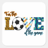 Voor de liefde van de spelmedaillerluipaard vierkante sticker (Voorkant)