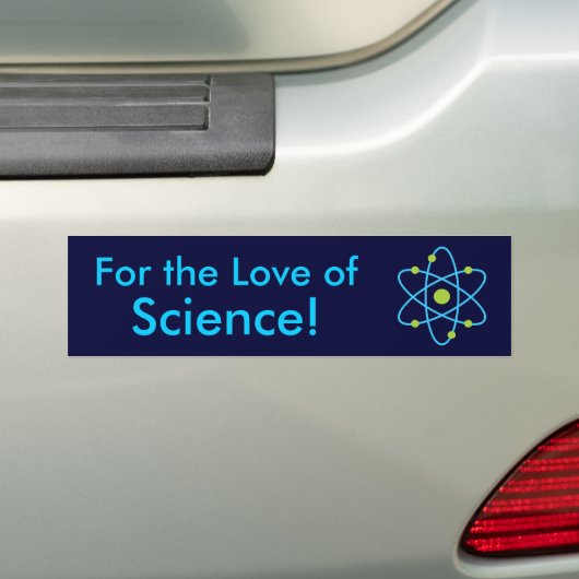 Voor de liefde van de wetenschap Atom Bumpersticker (Op auto)