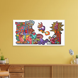 Voor de liefde van door Squid Fear City (2.5) Canvas Afdruk