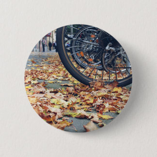 "Voor de liefde van fietsen... en herfst" Ronde Button 5,7 Cm