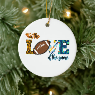 Voor de liefde van het Football van het Spel Keramisch Ornament