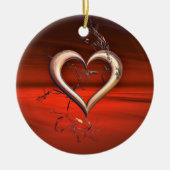 Voor de liefde van het rood keramisch ornament (Voorkant)