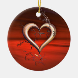 Voor de liefde van het rood keramisch ornament