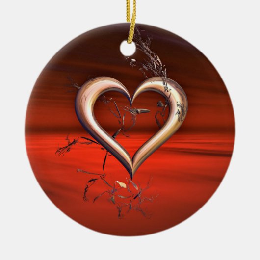 Voor de liefde van het rood keramisch ornament (Voorkant)