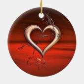 Voor de liefde van het rood keramisch ornament (Achterkant)