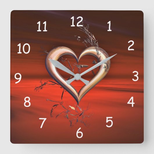 Voor de liefde van het rood vierkante klok (Voorkant)