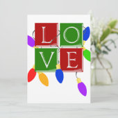 Voor de liefde van kerstuitnodigingen kaart (Staand voorkant)