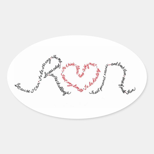 Voor de liefde van lopende bumpersticker ovale sticker (Voorkant)