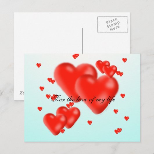 Voor de liefde van mijn leven briefkaart (Voorkant / Achterkant)