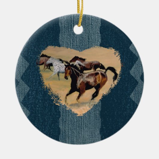 Voor de liefde van paarden keramisch ornament (Voorkant)