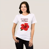 VOOR DE LIEFDE VAN RODE HIBISCUS WITTE BLOMEN DAME Tri-Blend SHIRT (Voorkant volledig)