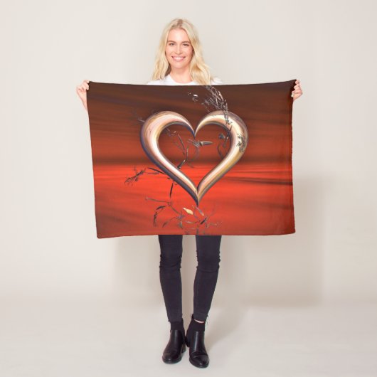 Voor de Liefde van Rood Fleece Deken (In situ)