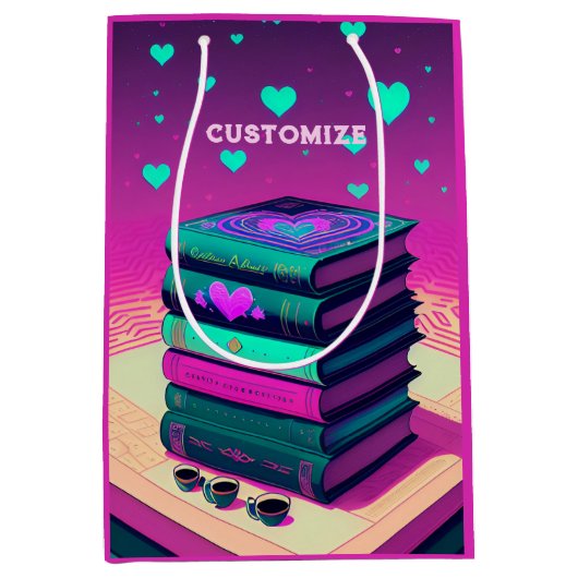 Voor de liefde van roze boeken medium cadeauzakje (Voorkant)