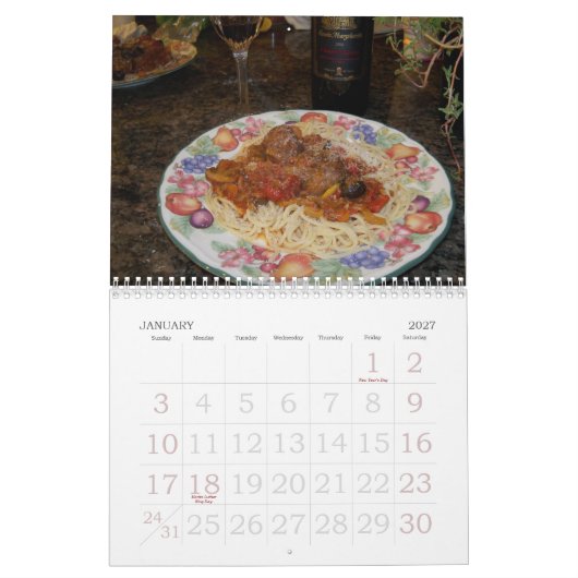 Voor de liefde van voedselkalender kalender (Jan 2027)