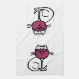 Voor de LIEFDE van Wijn & Katten Dish Towel Theedoek