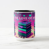 Voor de liefde voor boeken tweekleurige koffiemok (Center)