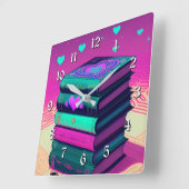 Voor de liefde voor boeken vierkante klok (Hoek)