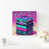 Voor de liefde voor boeken vierkante klok (Huis)