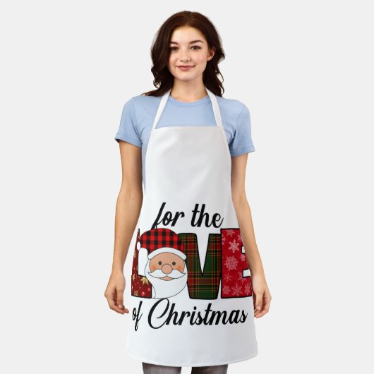Voor de liefhebbers van kerstvlindertekst schort (Gedragen)