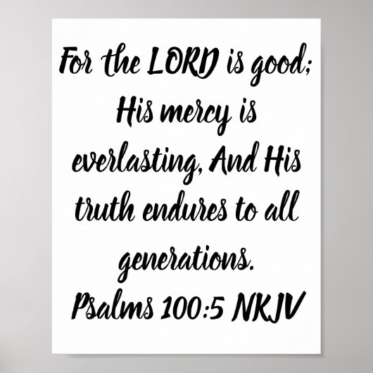 Voor de LORD is het goed; zijn genade is eeuwig Poster (Voorkant)